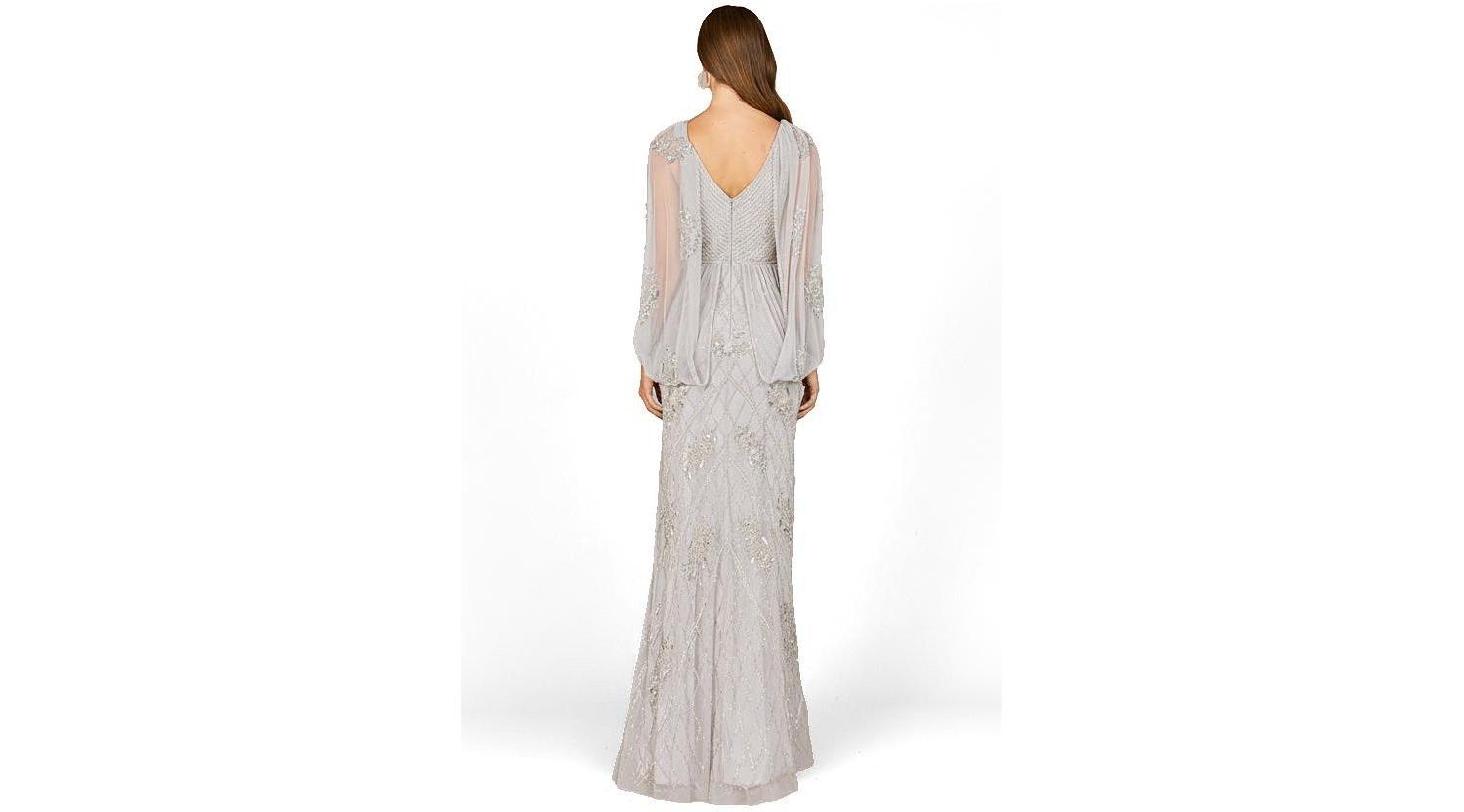 Women's Beaded Cape Sleeve Dress