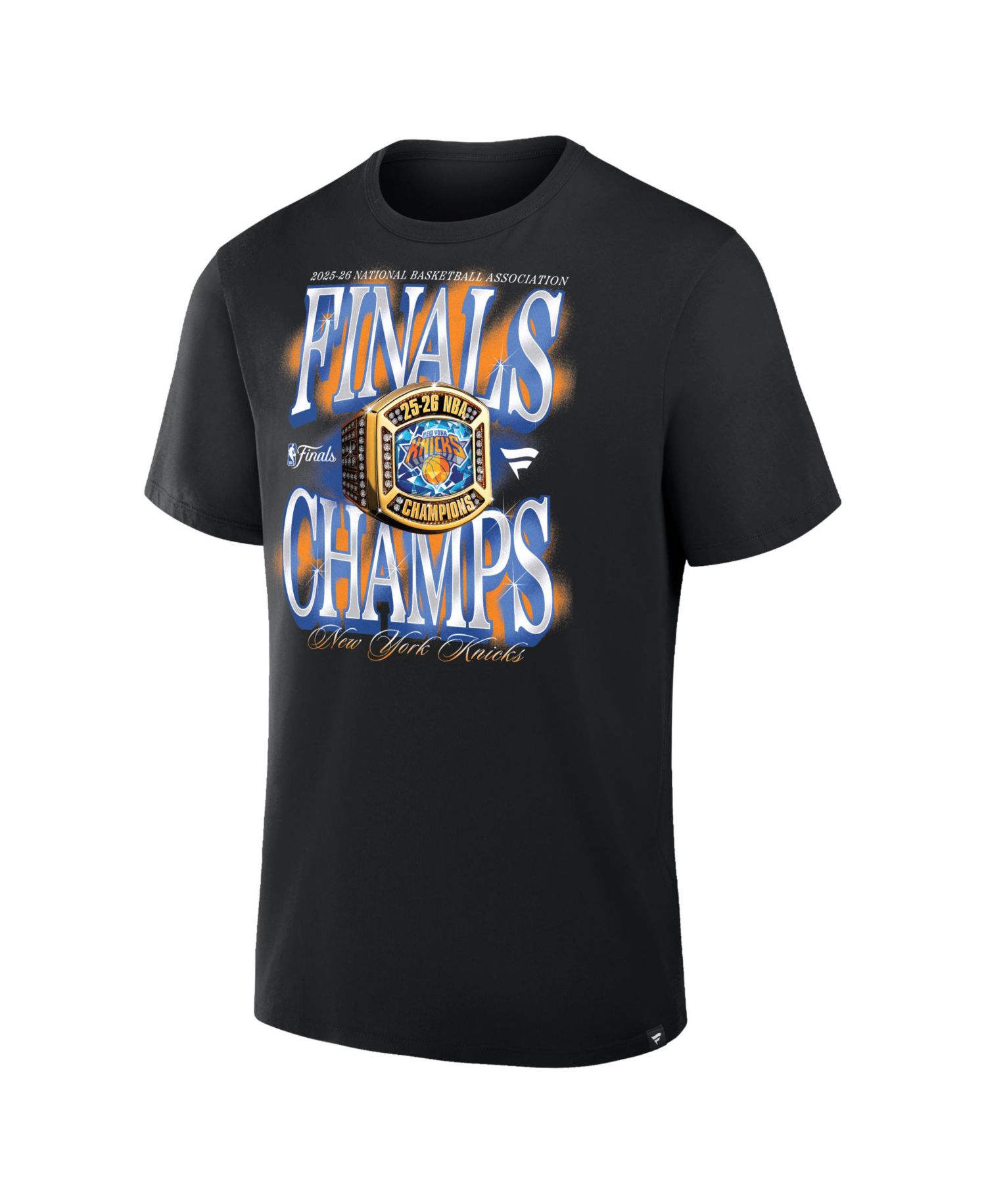 Men's Black New York Knicks 2026 NBA Finals Champions Ring T-Shirt