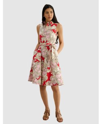 Beki Printed Collar Shirt Dress