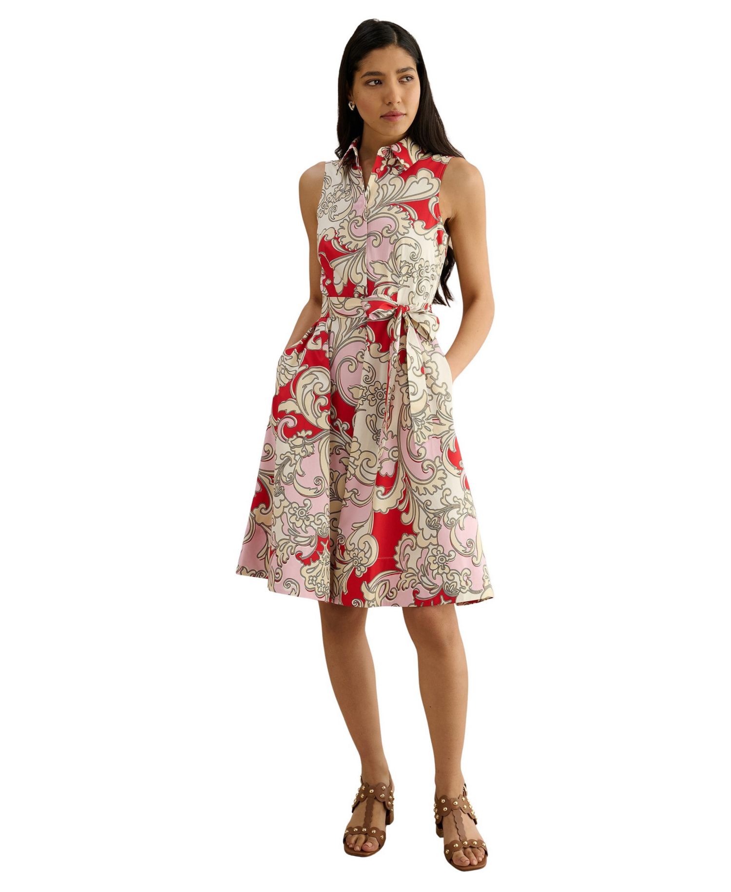 Beki Printed Collar Shirt Dress