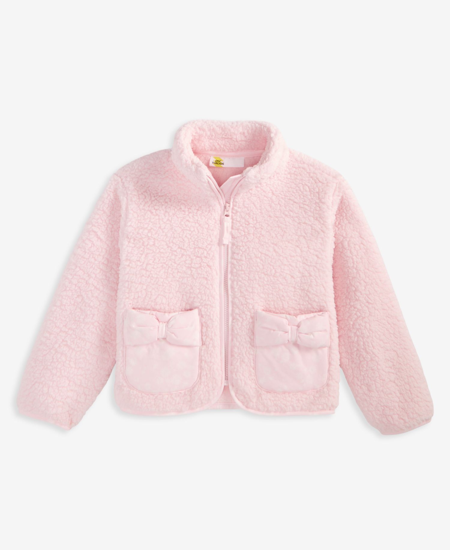 Toddler Girls' 12M-5T Bow-Detail Faux-Sherpa Jacket