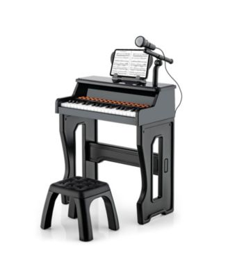 37 Keys Music Piano With Microphone Kids Piano Keyboard With Detachable Music Stand