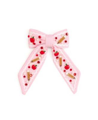 Little and Big Girls Apple Gemstone Bow Clip