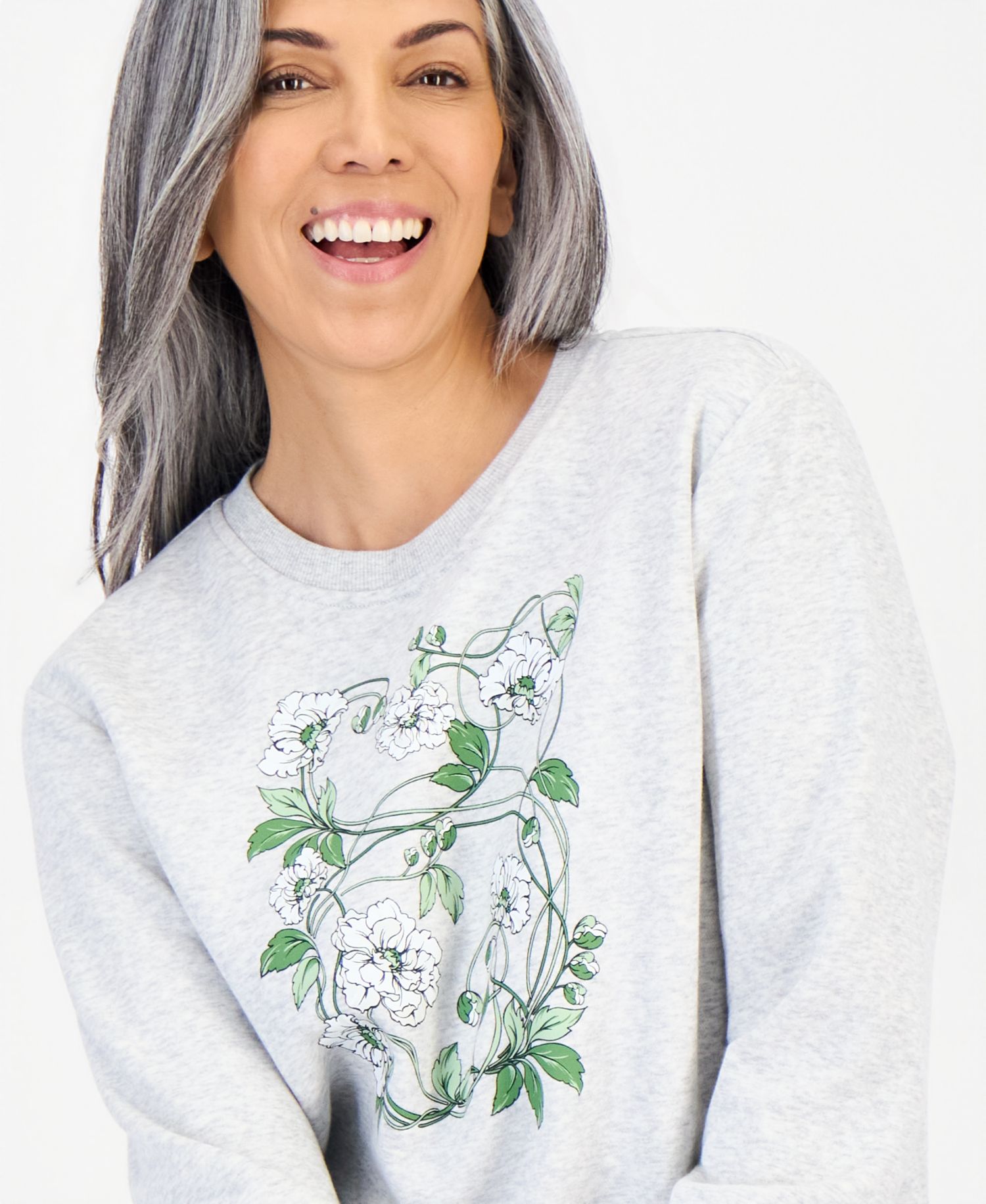 Women's Graphic Long-Sleeve Crewneck Sweatshirt