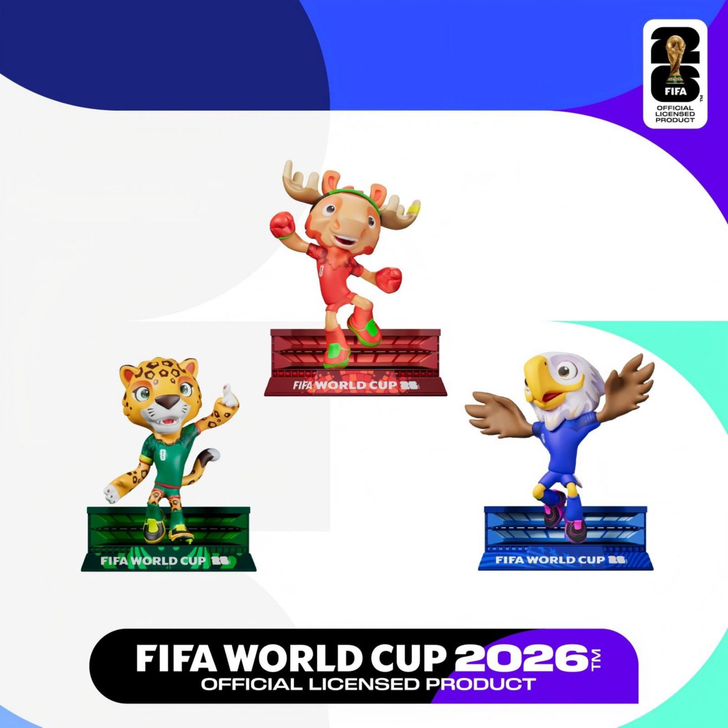 Детские фигурки FIFA 2026 World Cup Official Licensed Mascot Toy Set of 3 6CM Figurines Maple Zayu Clutch FIFA 26 Mascot For Teen Adult Collector — фото 7