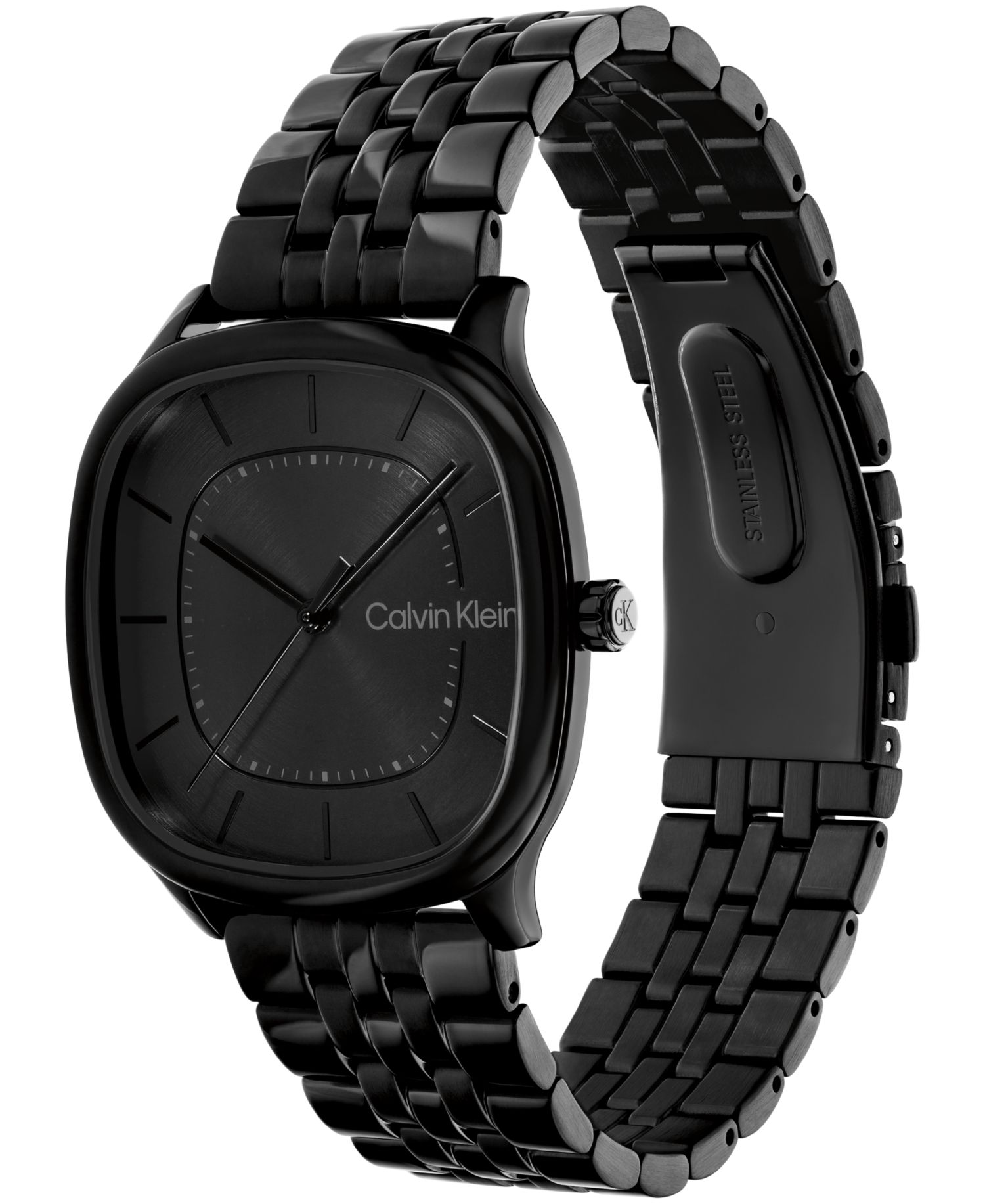 Men's CK Shape Black IP Stainless Steel Bracelet Watch 37mm