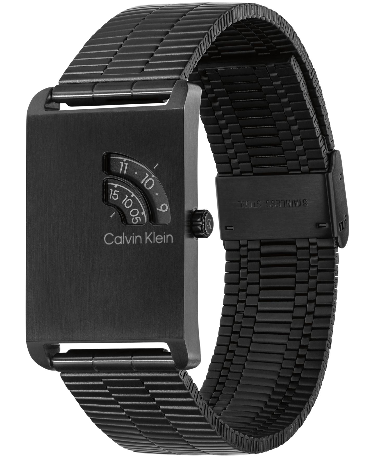 Мужские часы Calvin Klein Dapper Black IP Stainless Steel Mesh Bracelet Watch 24mm — фото 2