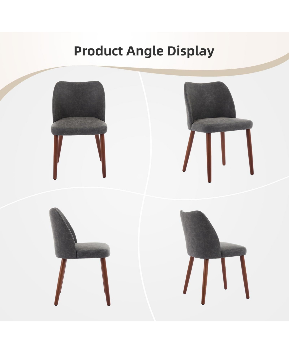 gaomon Set of 2 Linen Upholstered Dining Chairs
