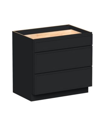 36 Inch Width 3-Drawers Base Cabinets, Ready to Assemble Kitchen Cabinet with Solid Wood Frame, Soft-Close Slides and Hinges