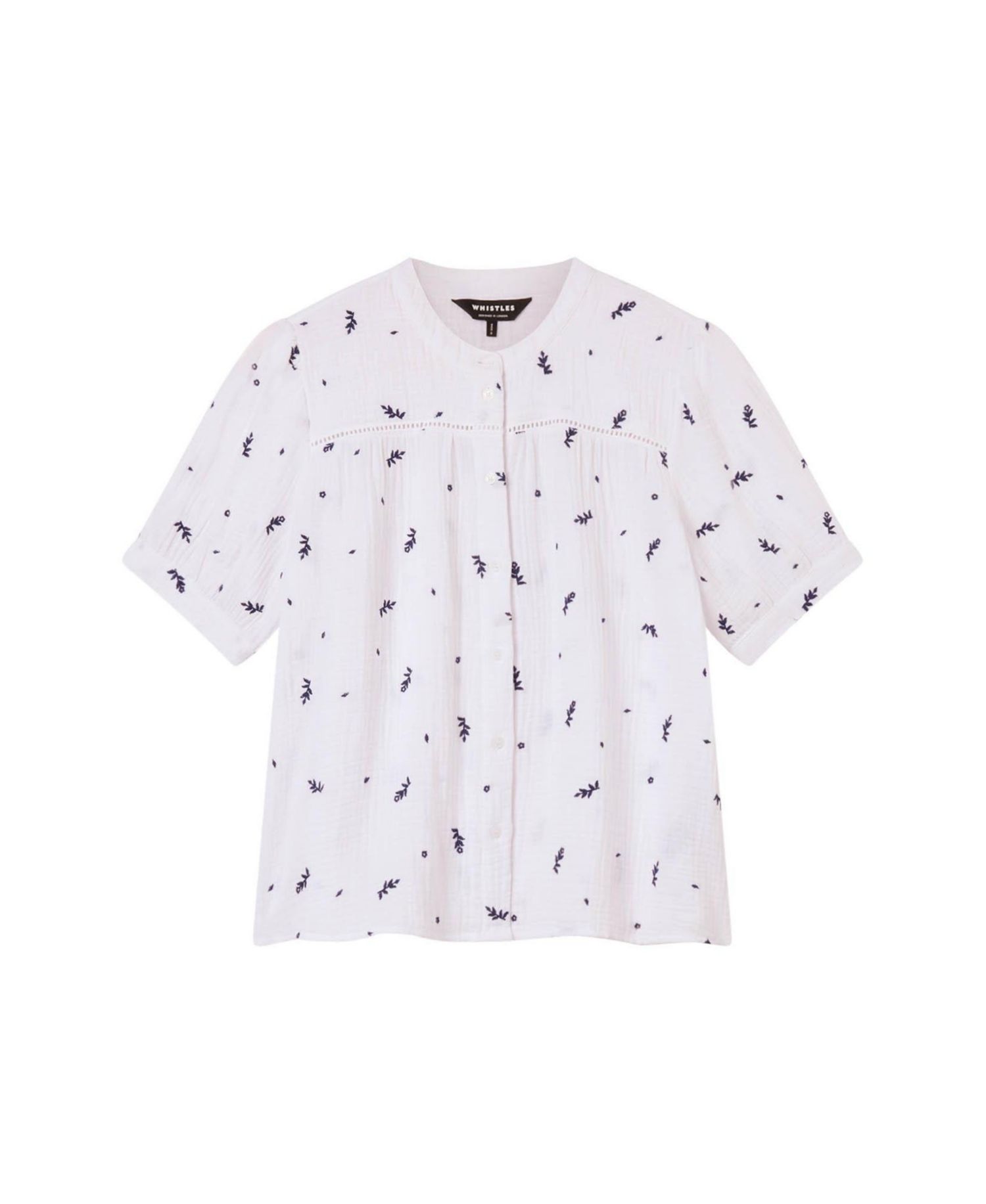 Women's Embroidered Cotton Frill Top
