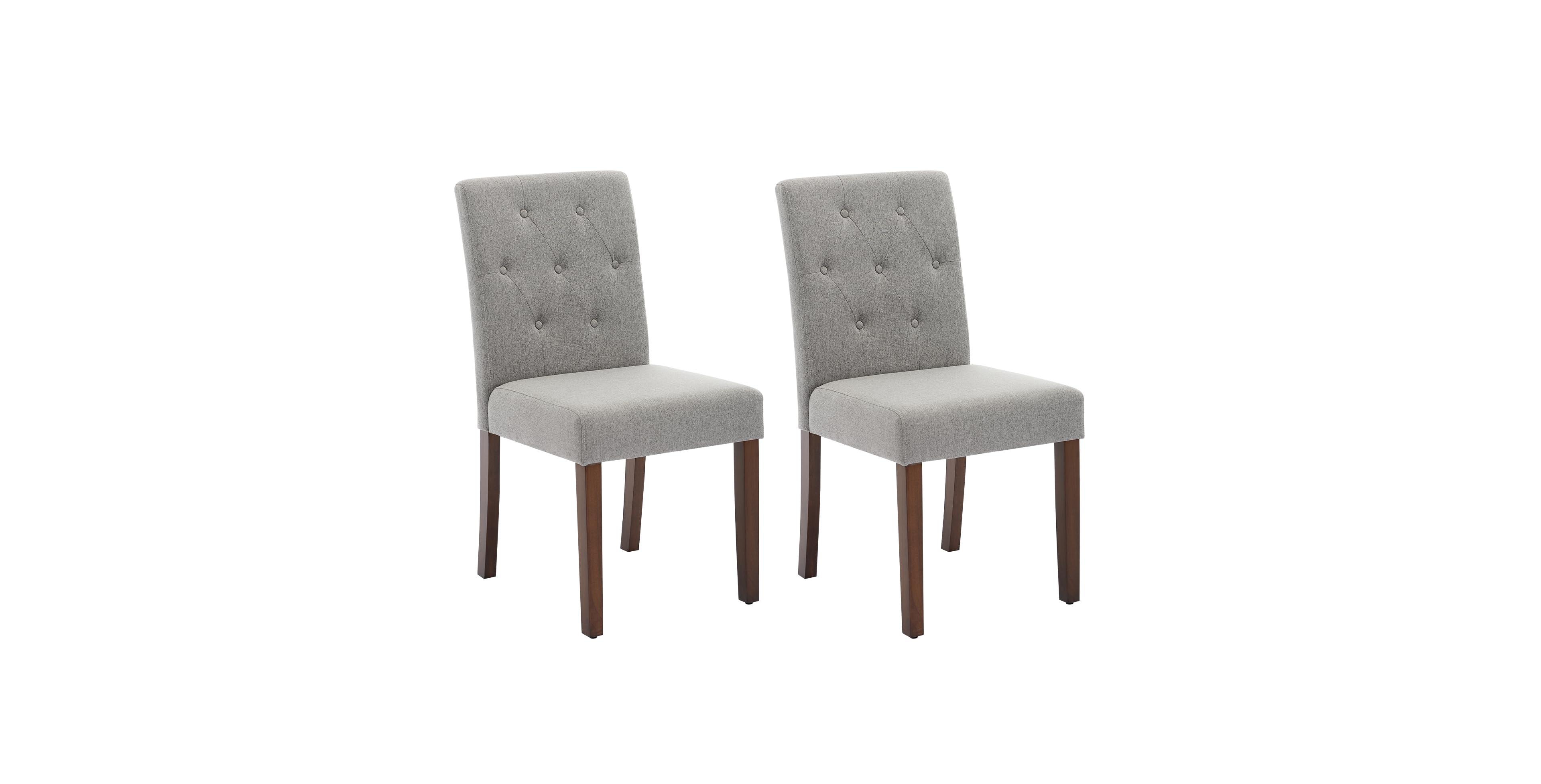 gaomon Set of 2 Modern Fabric Upholstered Dining Chairs, Sturdy Wood Legs And Rubber Frame Kitchen Side Seating