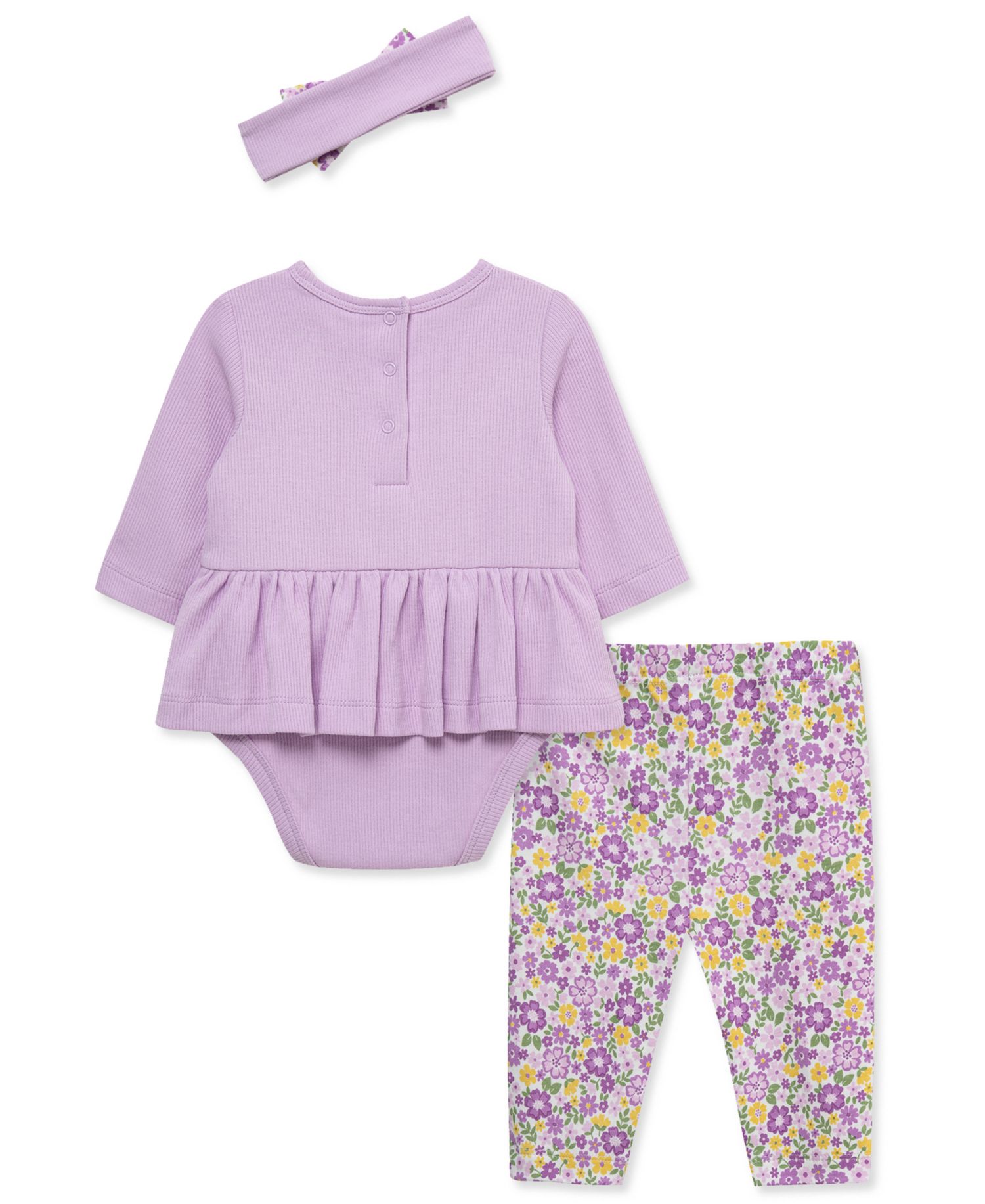 Baby Girls' Love Long-Sleeve Bodysuit, Pants and Headband, 3-Piece Set
