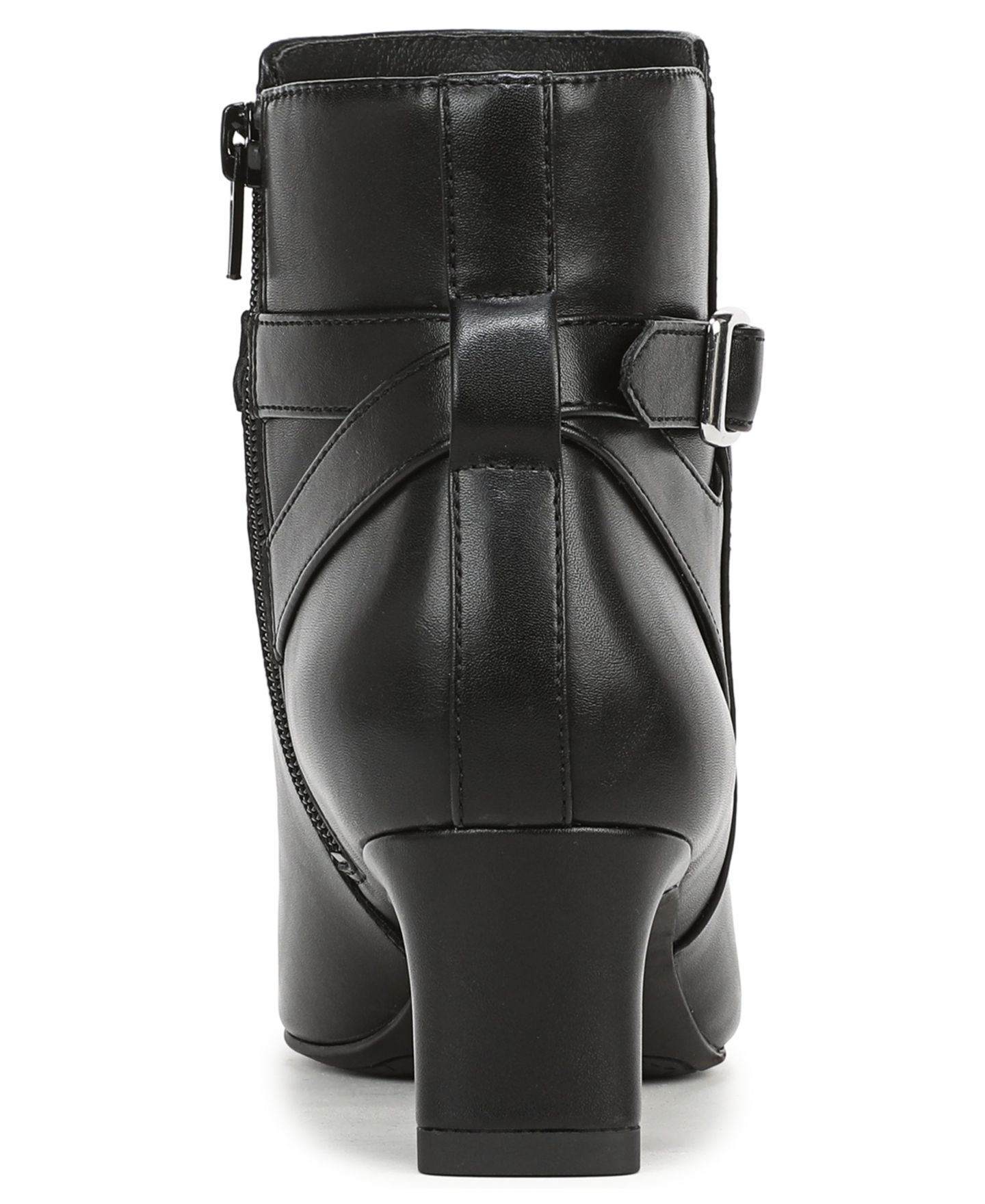 Женские ботинки LifeStride Fawn Zip Snip Toe Short, цвет: Чёрная искусственная кожа — фото 3