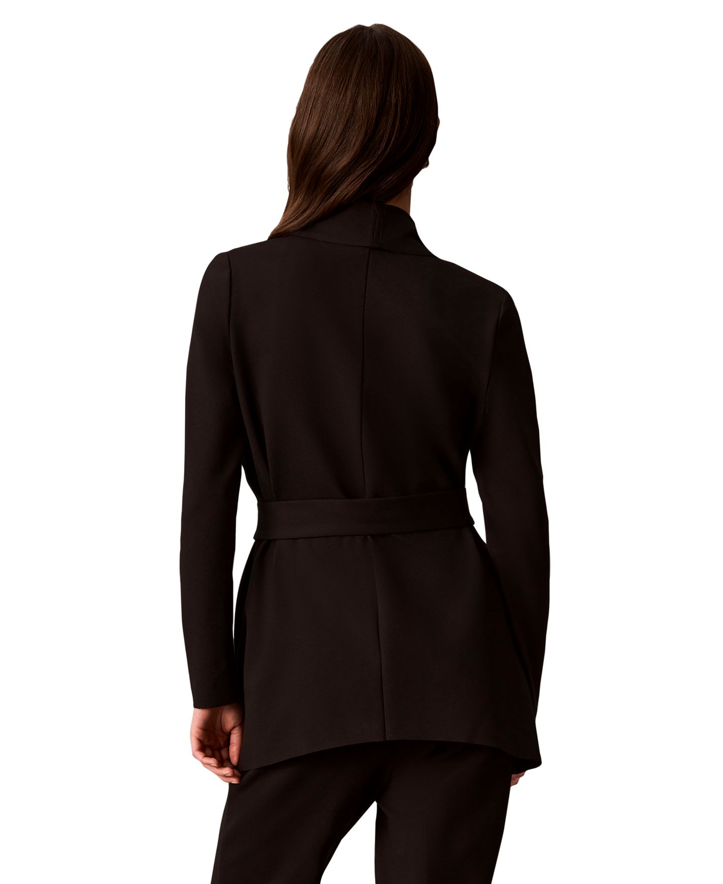 Женская куртка Calvin Klein Collared Neck Belted, цвет: Чёрный — фото 5
