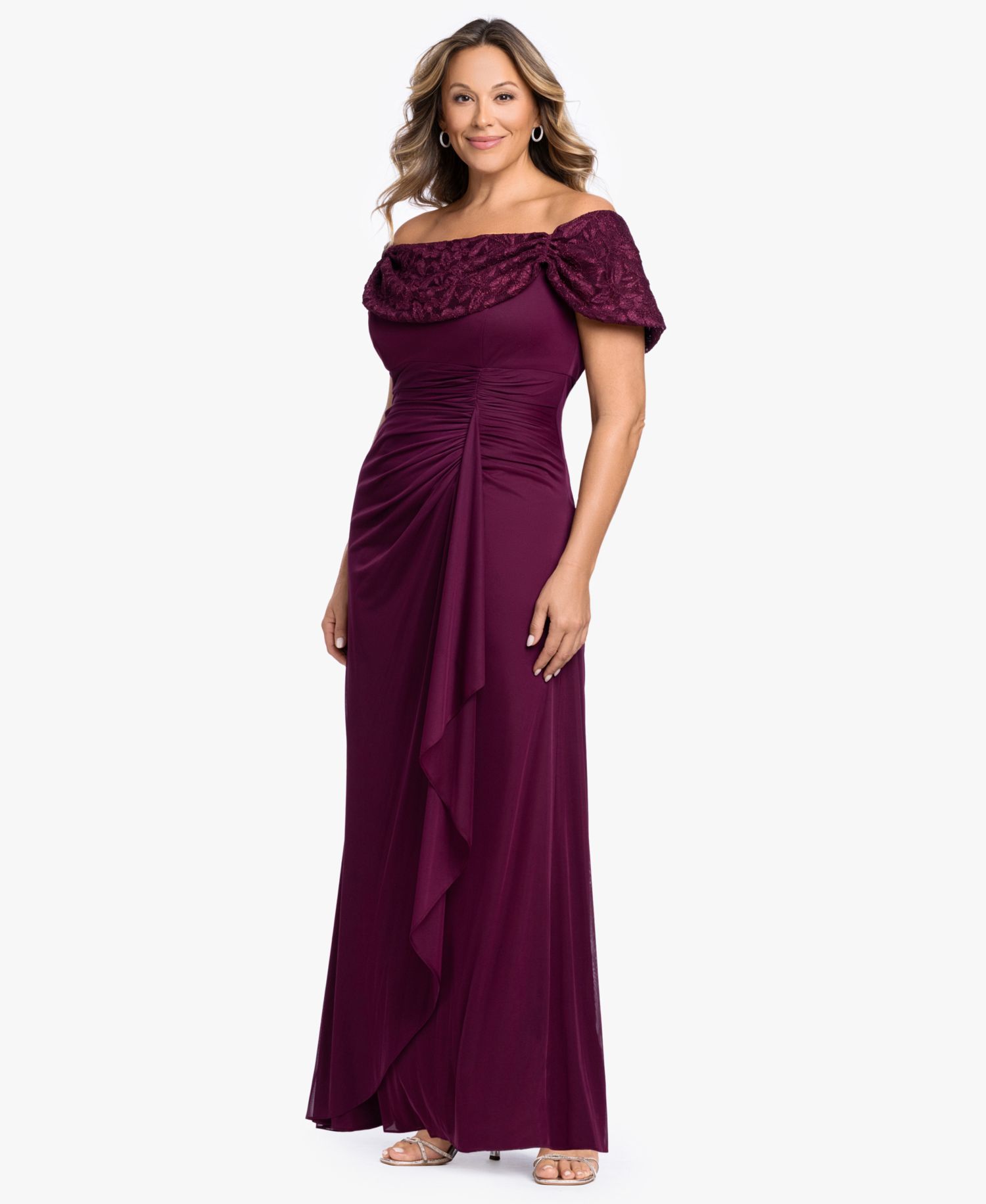 Plus Long Off-the-Shoulder Gown
