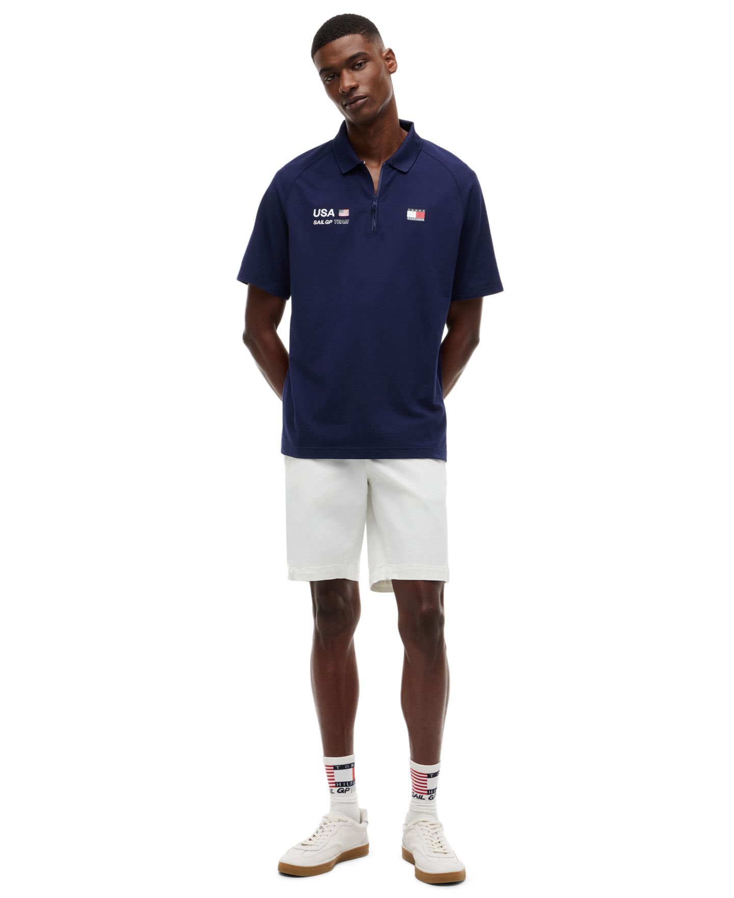 Мужское поло Tommy Hilfiger x U.S. SailGP Performance Collared Regular-Fit Polo Shirt, цвет: Тёмно-синий — фото 2