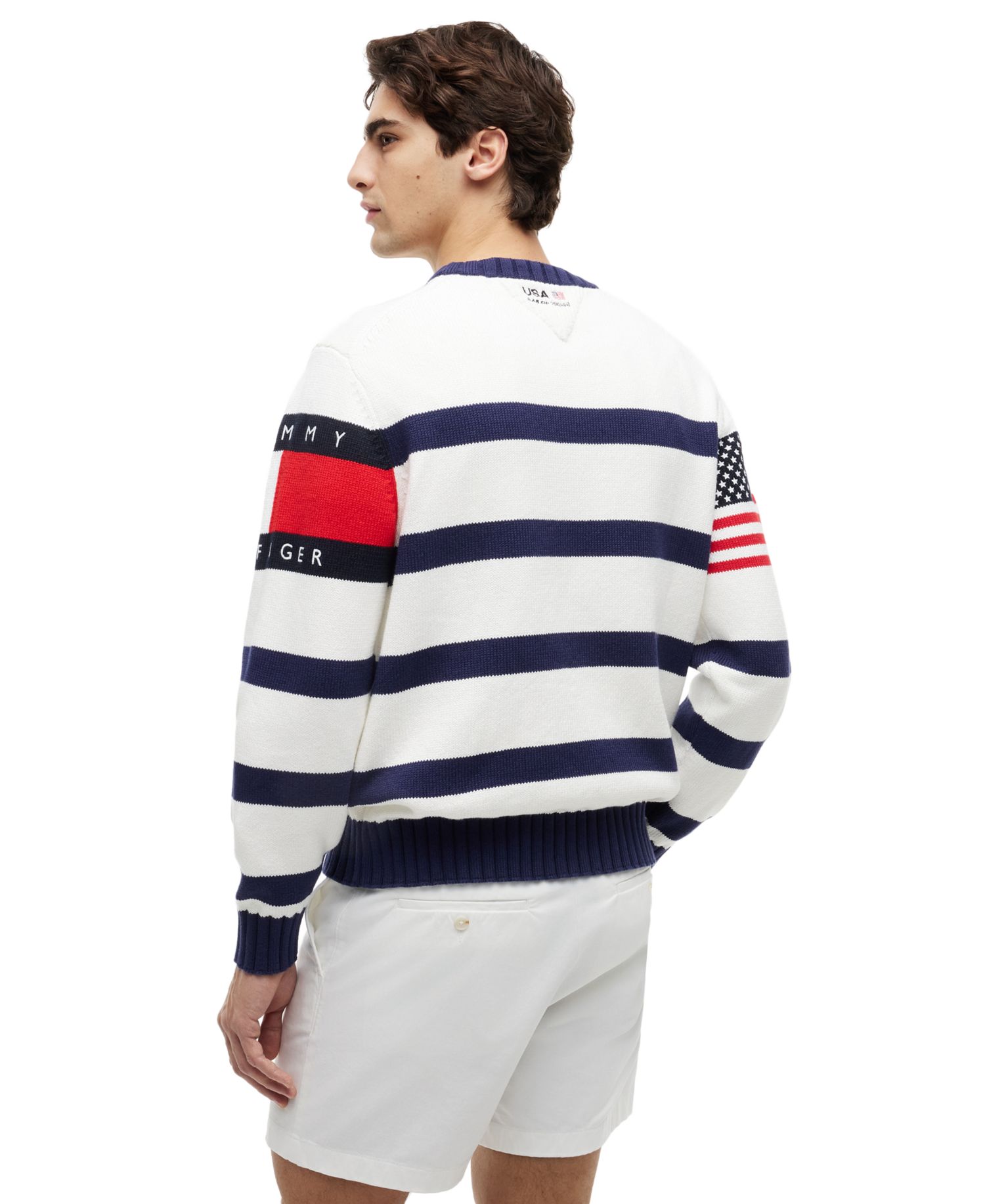 x U.S. SailGP Men's Stripe Crewneck Sweater