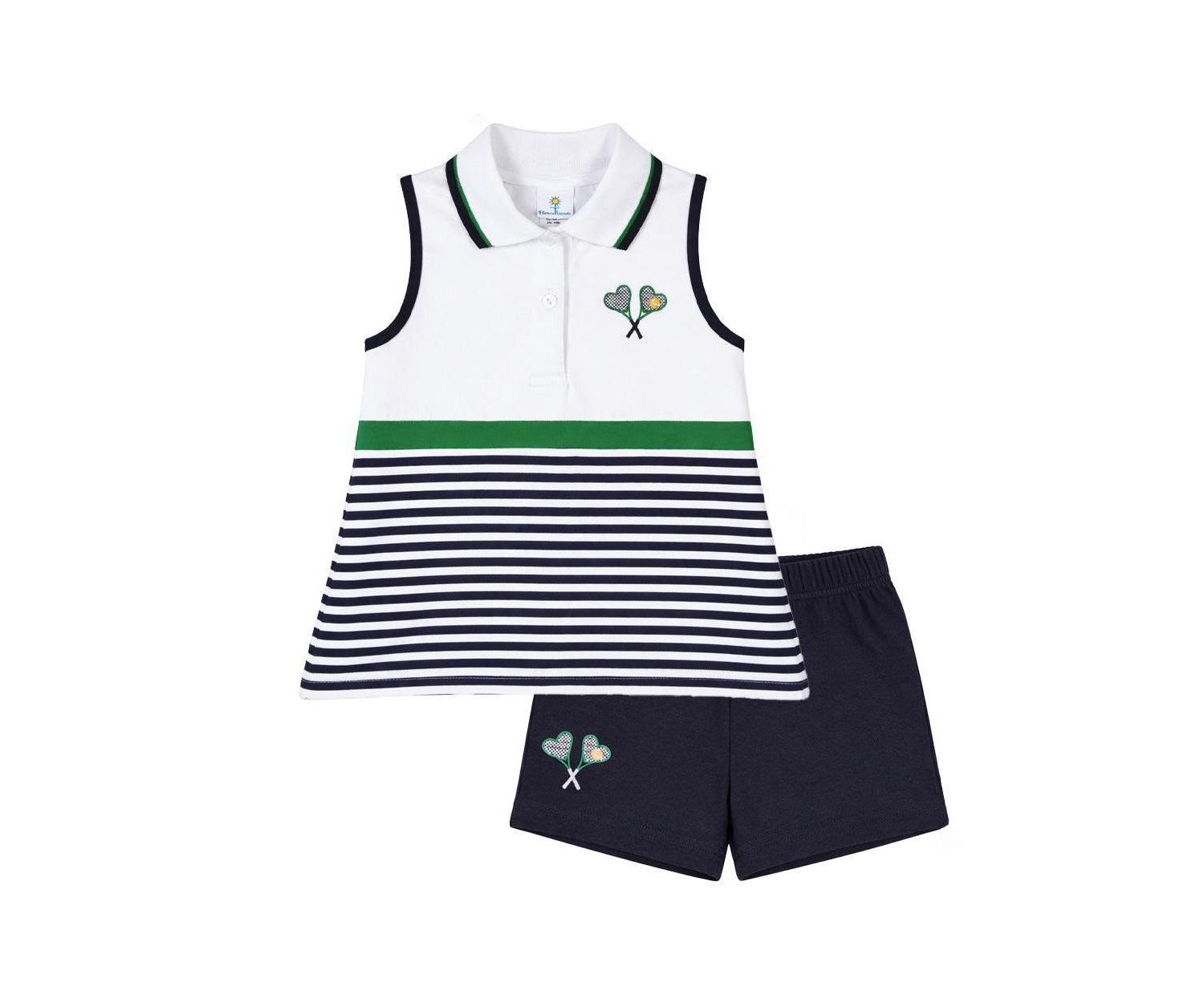 Big Boys 7-10 Knit Short Set with Tennis Rackets