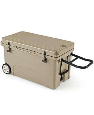 75 Quart Portable Hard Cooler with 6 Day Ice Retention Wheels and Cup Holders