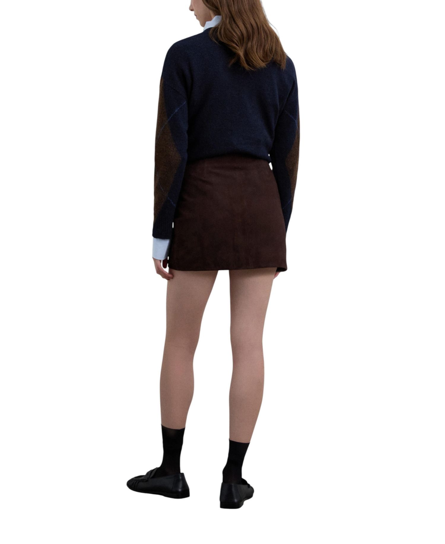 Women's Suede midi skirt