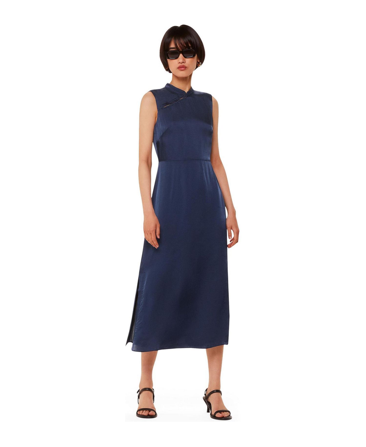 Women's Aria Satin Sleeveless Midi Dress