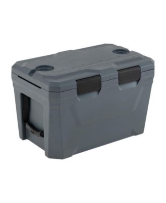37-Quart Insulated Portable Hard Shell Ice Chest Cooler with 2 Cup Holders Bottle Opener Drain Plug