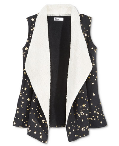 Epic Threads Girls' Faux-Fur Metallic-Print Vest, Only at Macy's