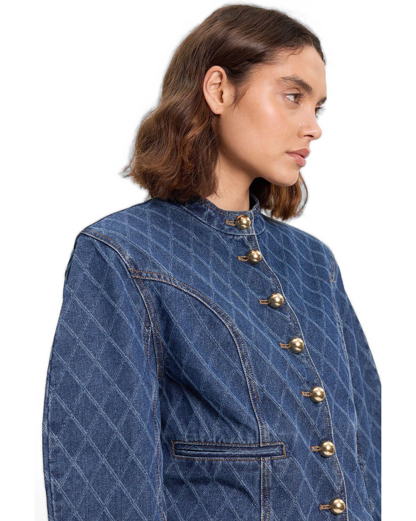 Женская куртка Karen Millen Denim Balloon, цвет: Синий — фото 3