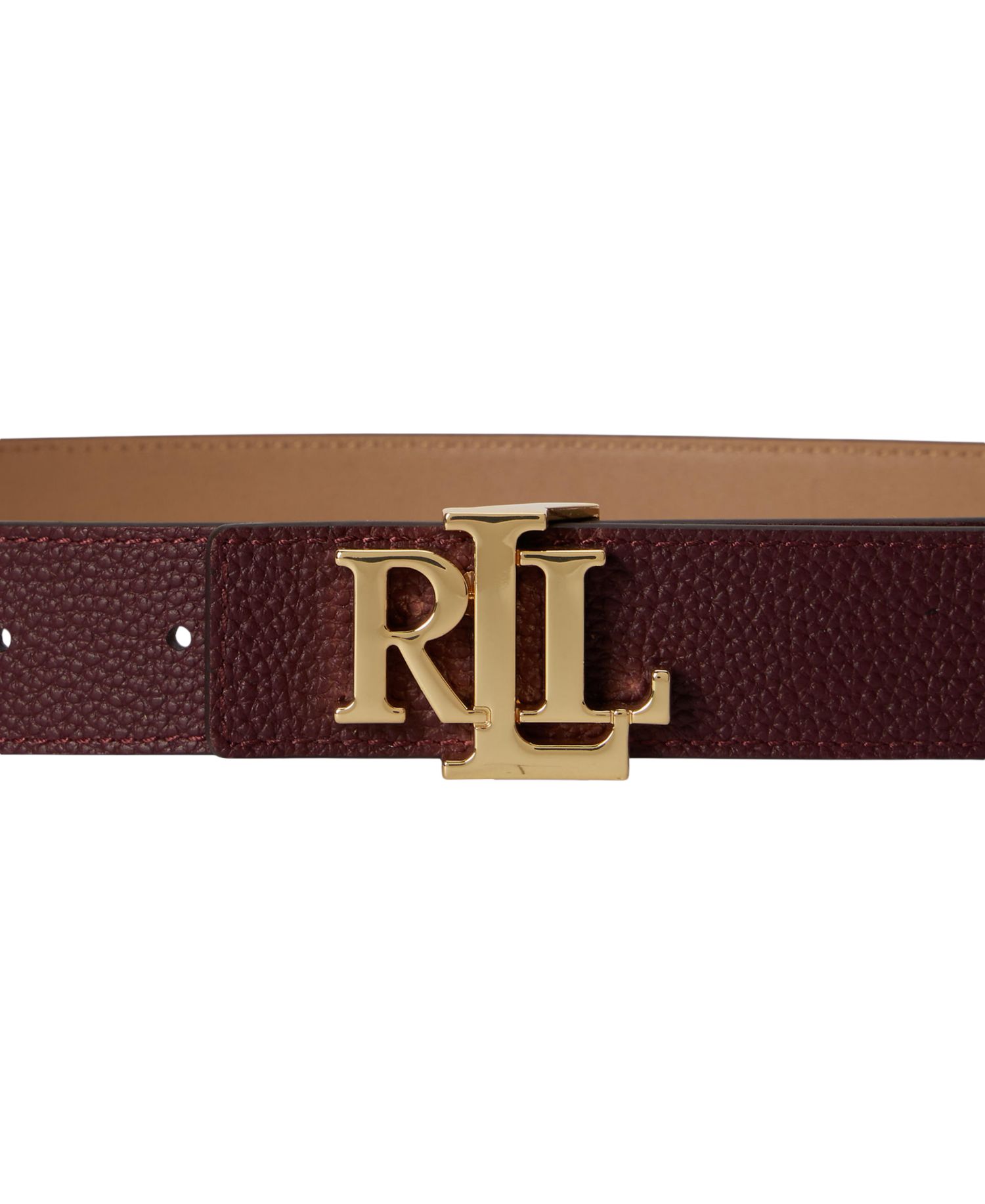 Reversible Pebbled Leather Buckle Belt