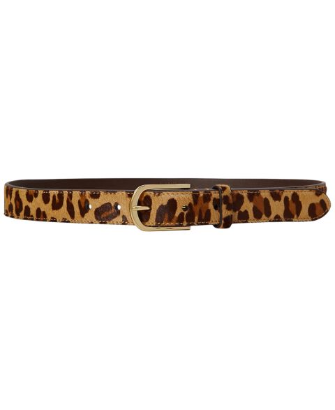 Женский ремень Lauren Ralph Lauren Leopard Print Leather Skinny, цвет: Леопардовый / Каштановый коричневый