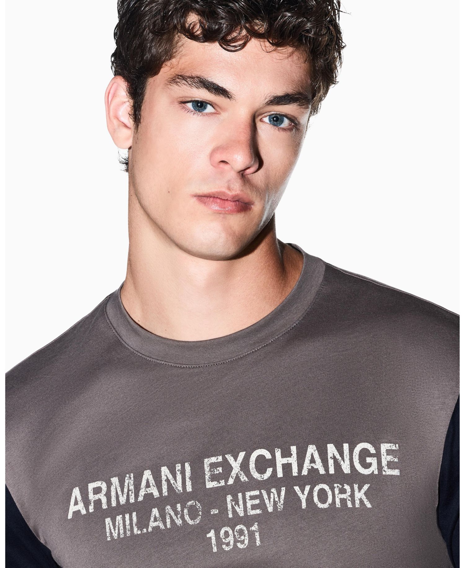 Men's Color Block Wording T-Shirt