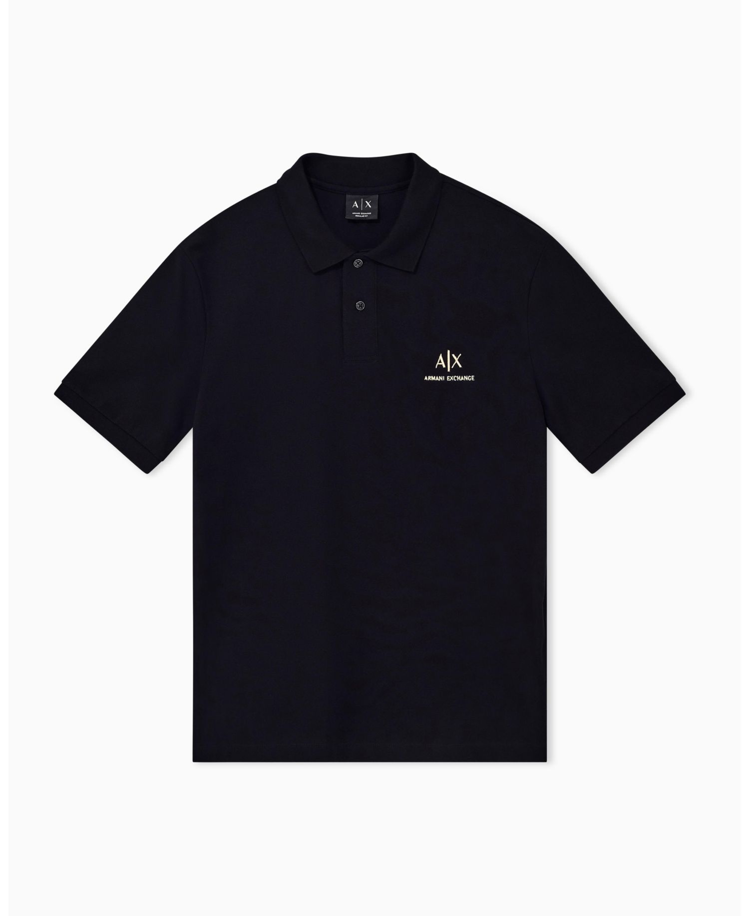 Men's Black And Gold Short Sleeves Pique Polo Shirt