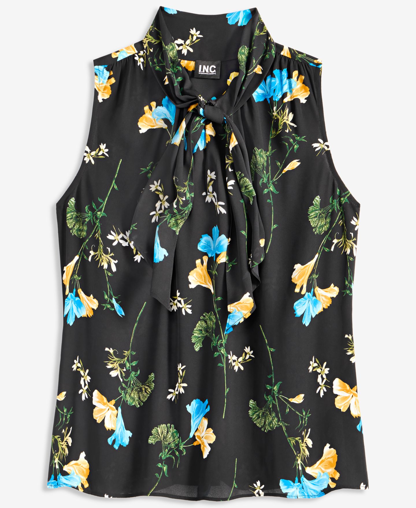 Женская блузка I.N.C. International Concepts Sleeveless Floral-Print Ruffle Front Blouse, цвет: С принтом — фото 6