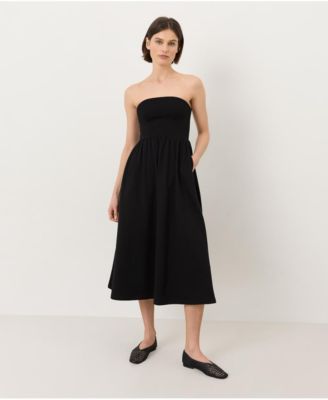 Women's Fit and Flare Strapless Dress Made With Organic Cotton