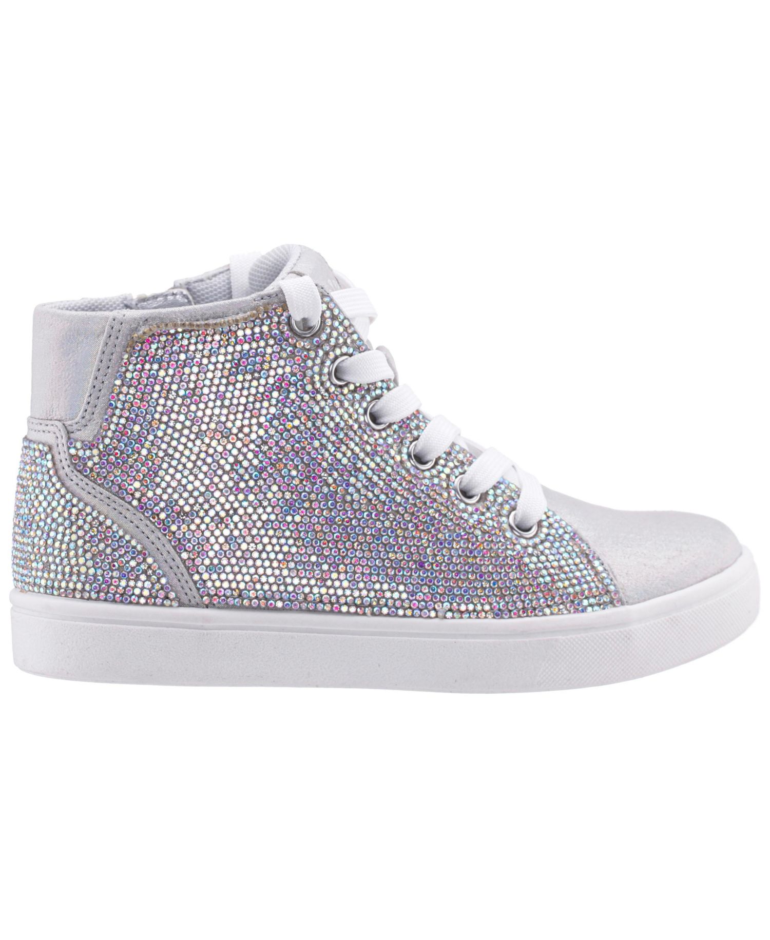 Girls Side Zip High Top Athletic Shoes