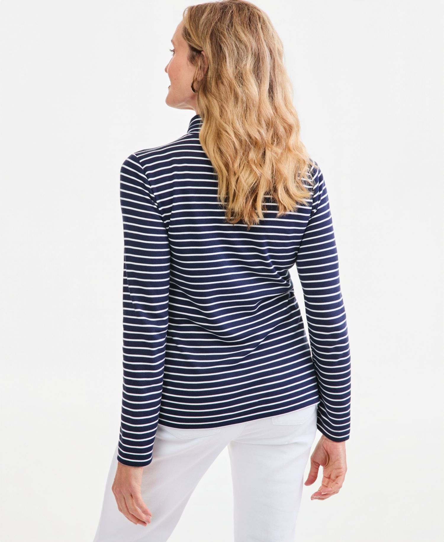 Petite Printed Mock-Neck Long-Sleeve Tee