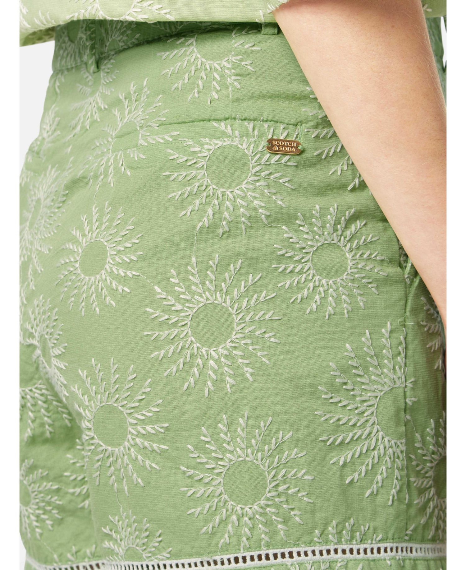 Women's High Rise Broderie Shorts