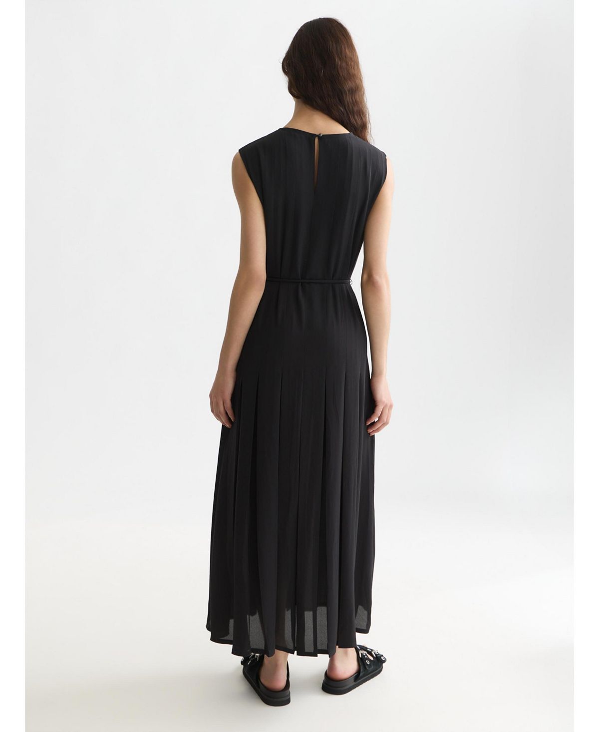 SCOTCH & SODA Women's Dresses Pleated Ankle Length Dress, Meteorite view 4 — MAYCSS fashion products