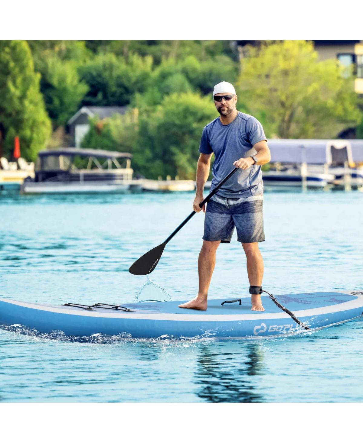 Small Inflatable Sup Board, Portable Paddle Board with 5D rings Stand Up for Youth & Adult