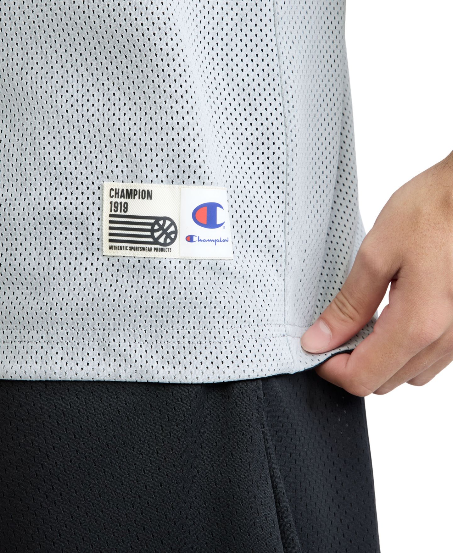 Мужской топ Champion Gridiron Reversible Crewneck, цвет: Чёрный / Серый — фото 7