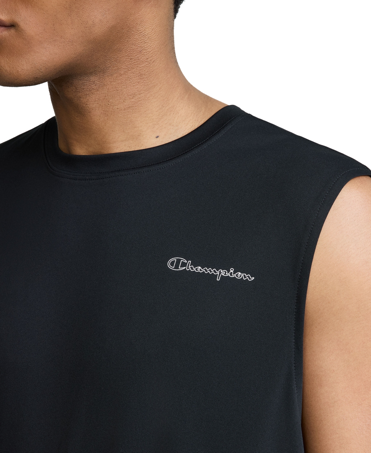Champion Men's Script Sport Muscle Crewneck Tank Top