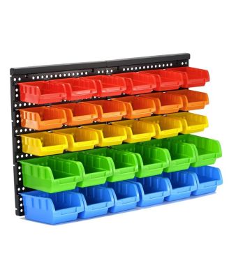 Wall Mounted Storage Bin Rack Organizer Hardware Parts DIY