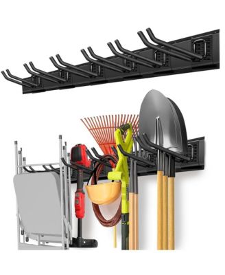 Wall Organizer Rails Hooks Tool Holder Garden Rack