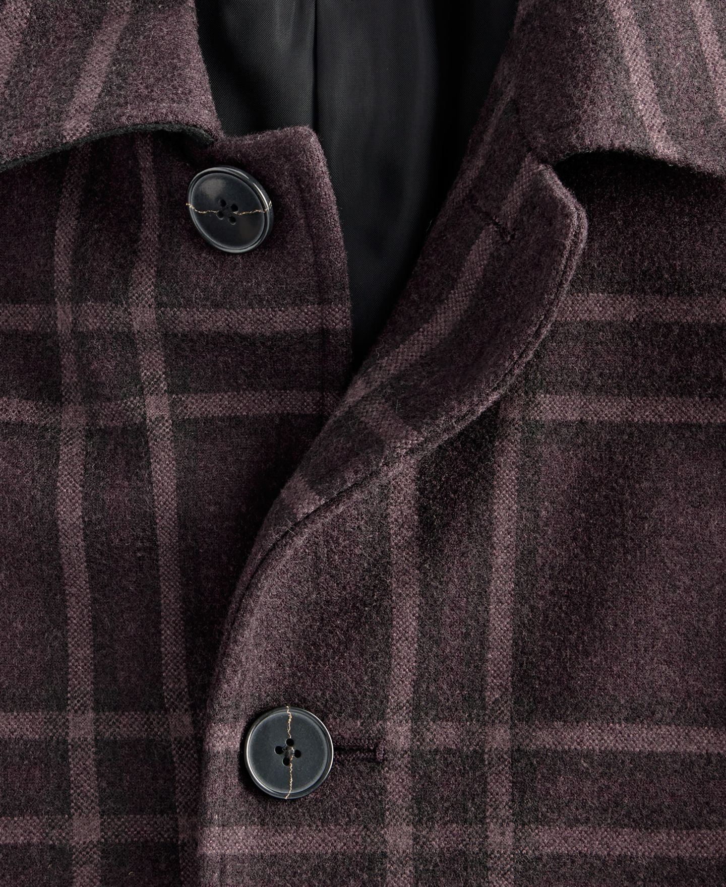 Мужское пальто Alfani Blake Window-Pane Plaid Coat, цвет: Баклажановый чёрный — фото 3