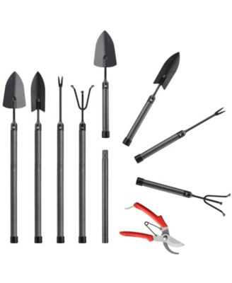 Garden Tool Set 5 Heavy Duty Rustproof Metal Shovel Weeder Tiller Shear