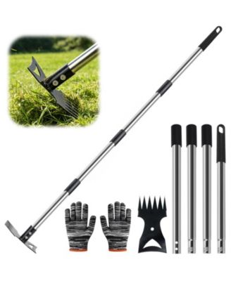 Weed Puller Long Handle Garden Hoe Rake Tool