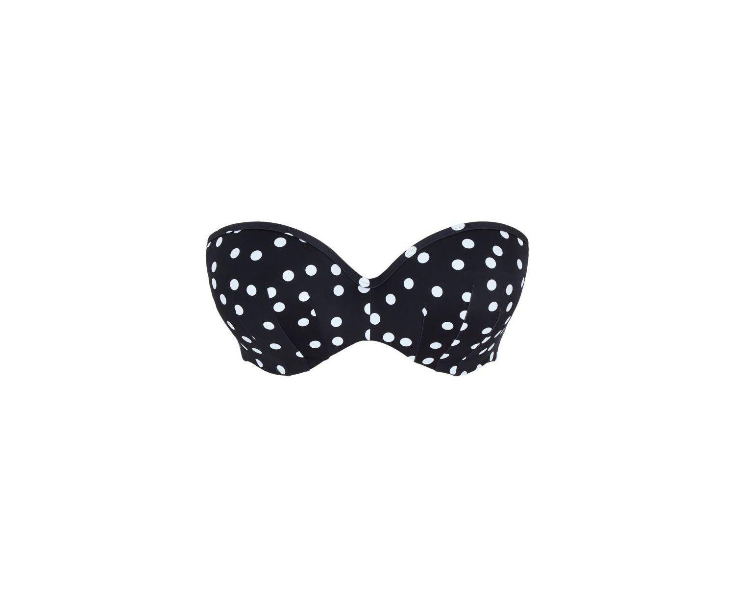 Women's Polka Dot Scarlett Underwire Padded Bandeau Bikini Swim Bra