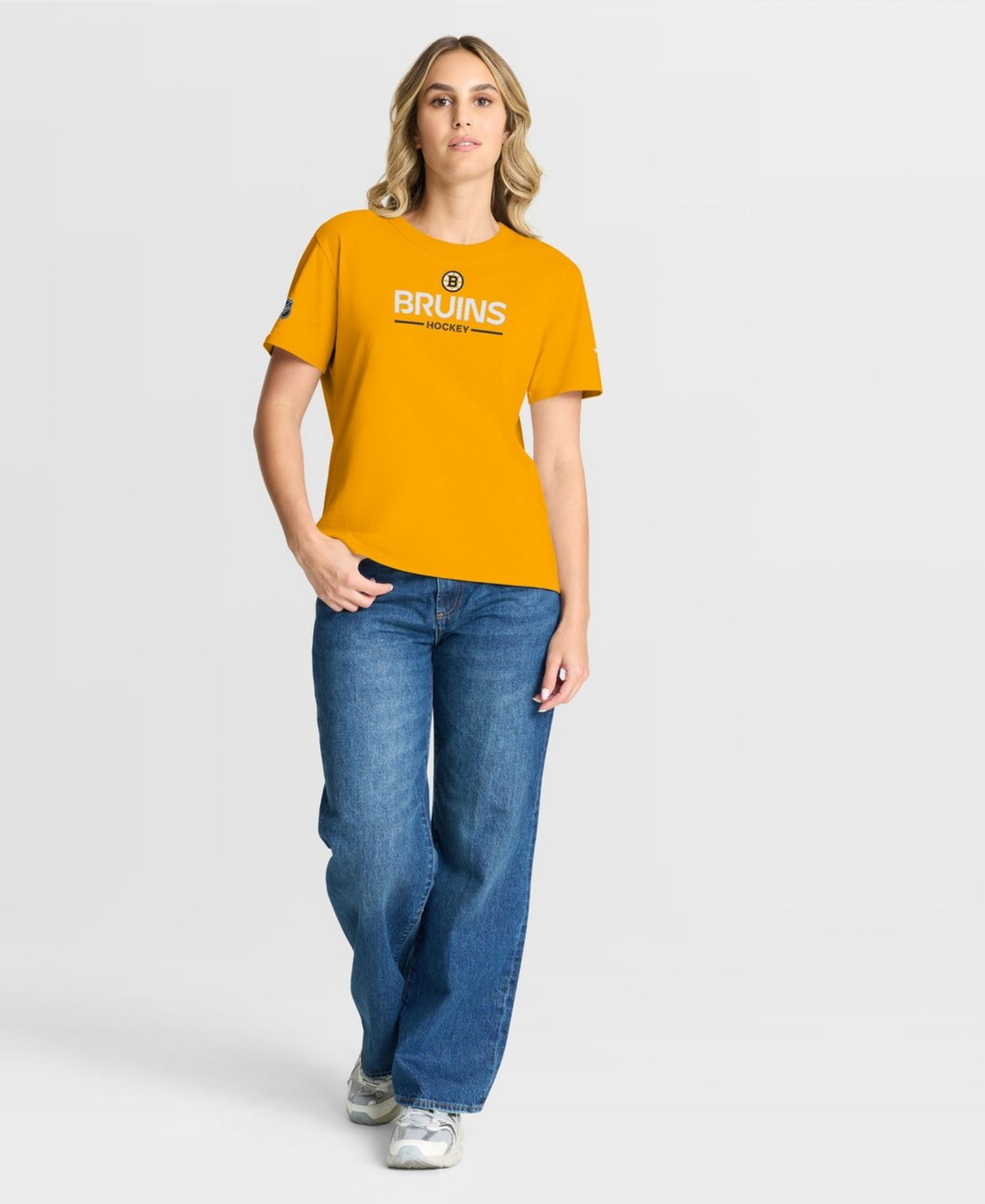 Women's Gold Boston Bruins Authentic Pro Primary T-Shirt