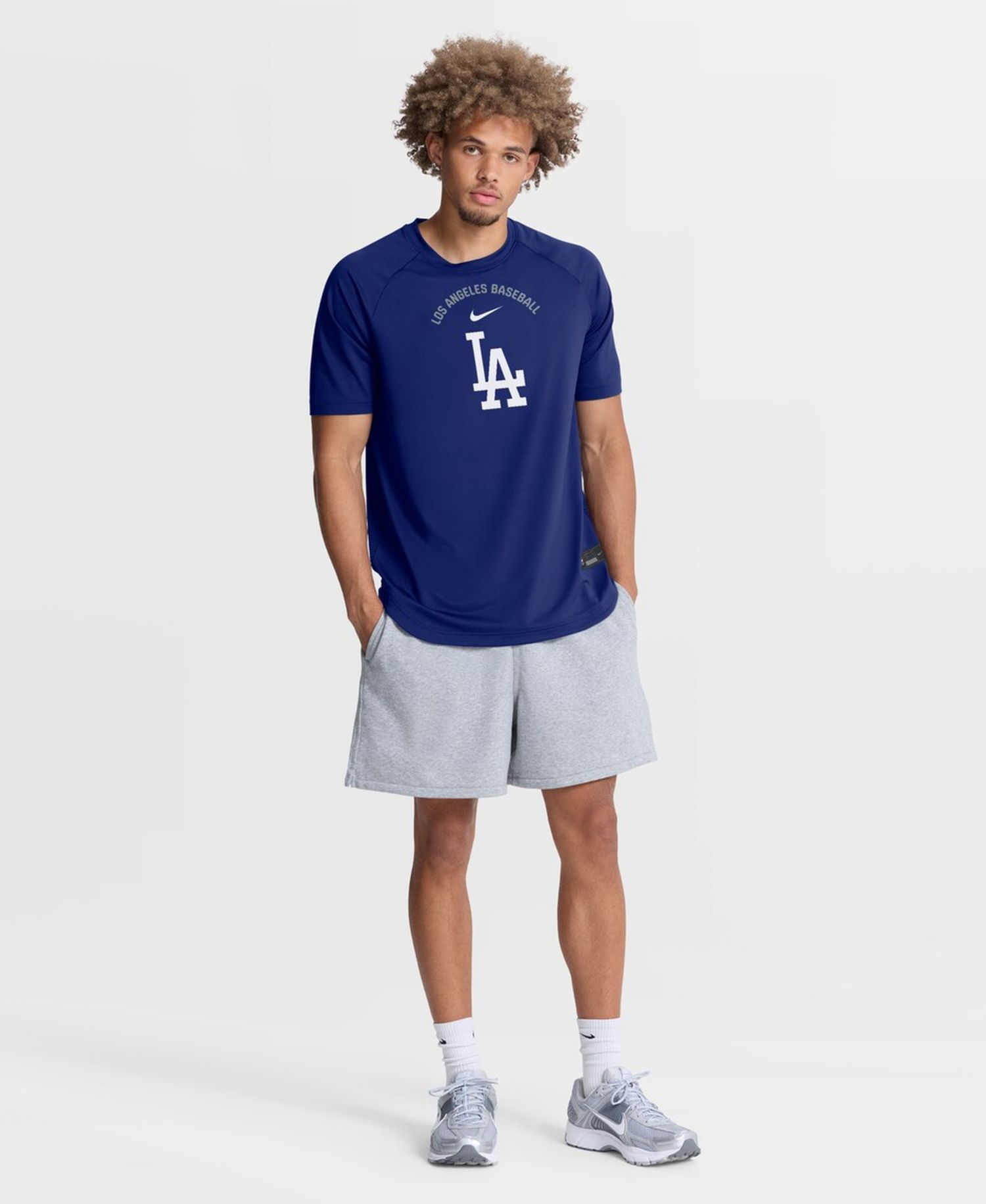Men's Royal Los Angeles Dodgers Authentic Collection Batting Practice Pre-Game Raglan Dri-FIT T-Shirt