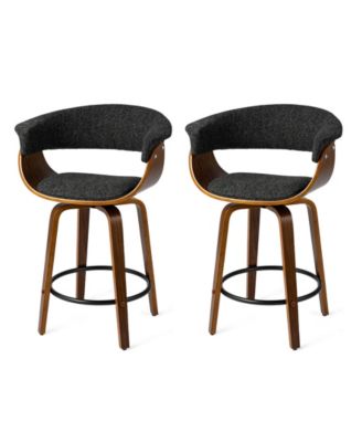Mid-Century Modern Foam Swivel Counter Stool, Set of 2